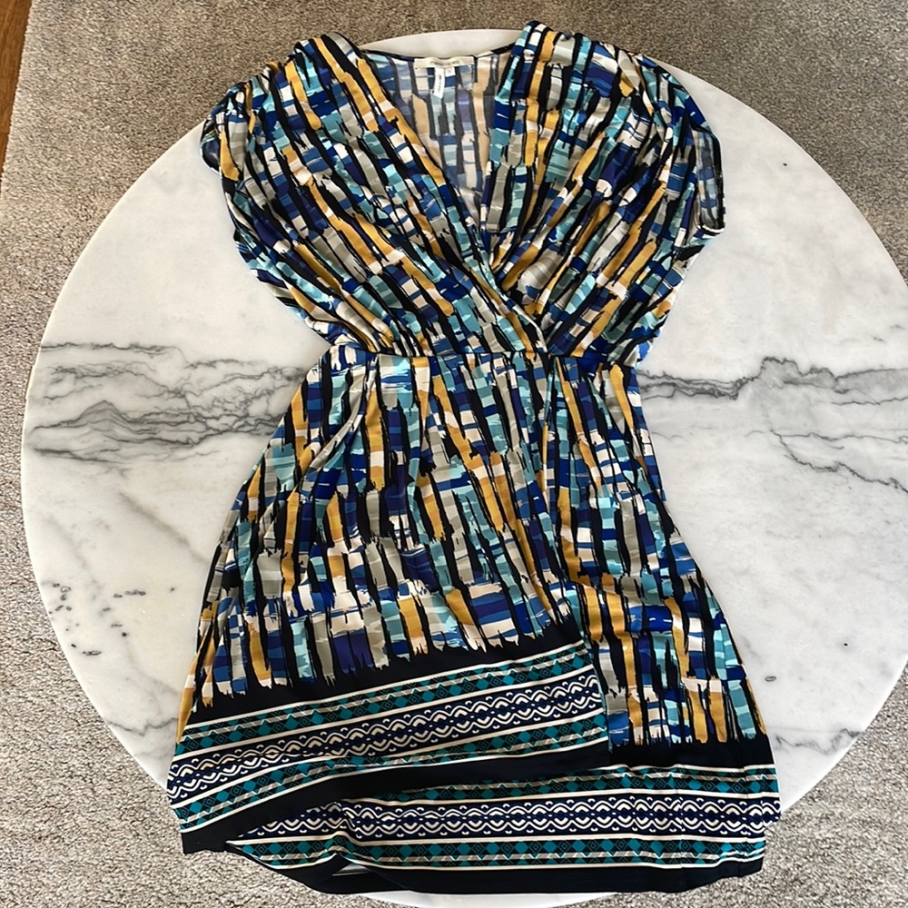 Max & Cleo Multicolor Deep V-Neck Dress